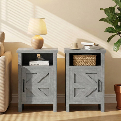 Grey farmhouse side end - grey, tables