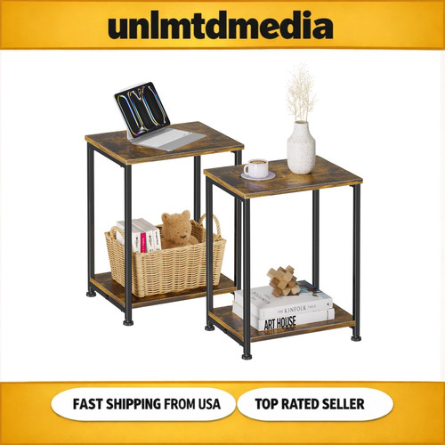 Rustic brown nightstand set - set, of